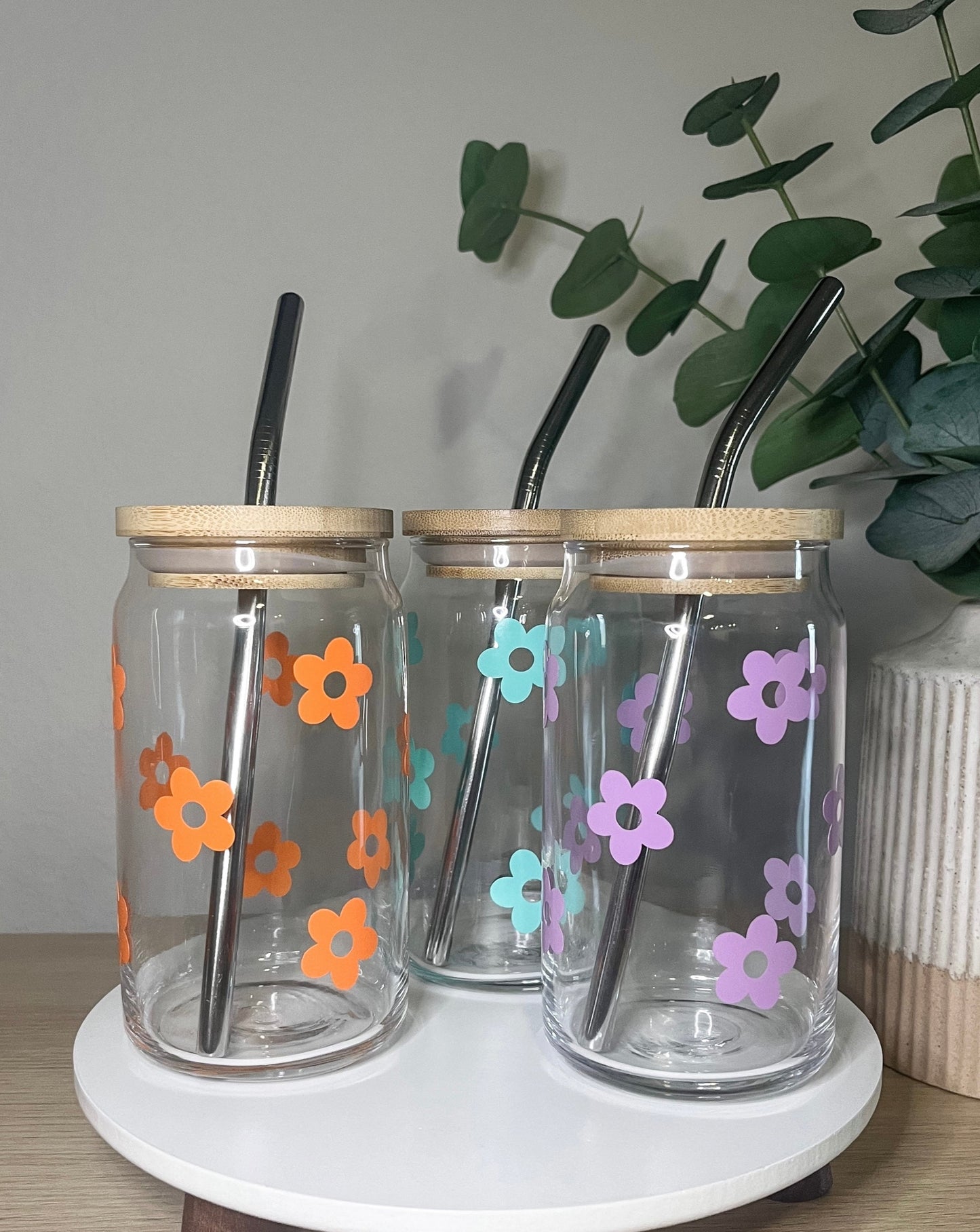 retro floral | coffee glass