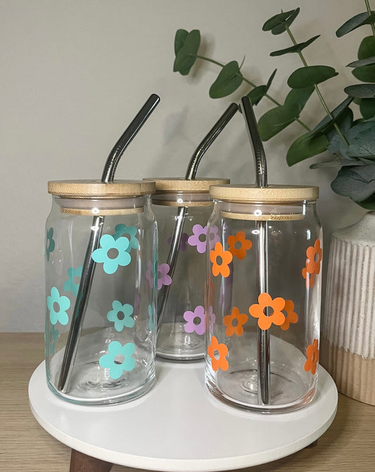 retro floral | coffee glass